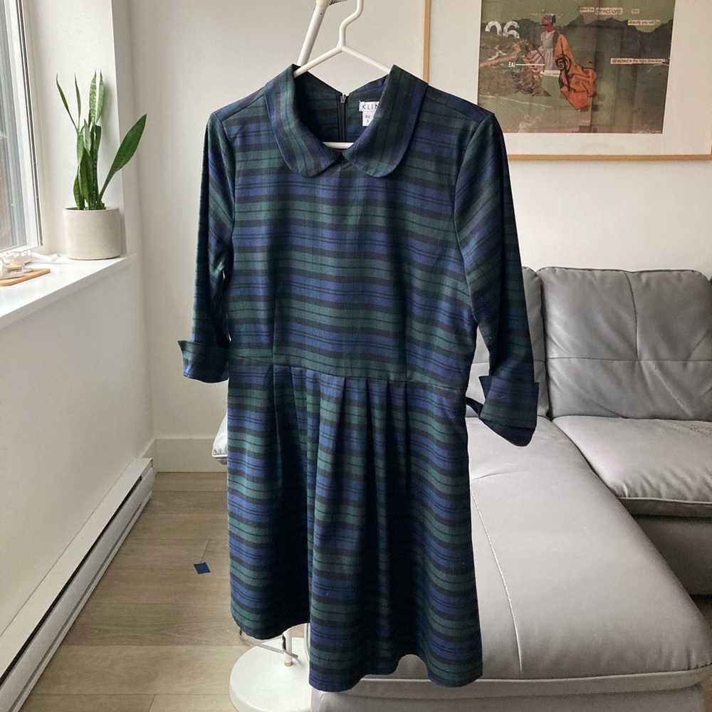 KLING beautiful and fun plaid dress (blue and green) in perfect condition.
